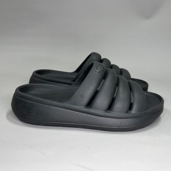 UGG Sport Yeah Sandals Girl's Size 3 Black Summer Beach Pool Slide Flip Flops - Picture 1 of 10